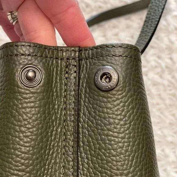 Longchamp Roseau Essential M Tote bag Khaki - Leather - Picture 6 of 16